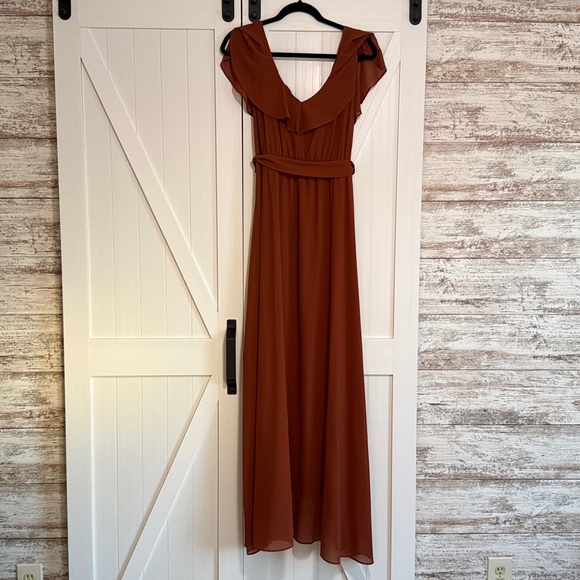 Baltic Born Katya Rust Ruffle Maxi Dress - Picture 2 of 6